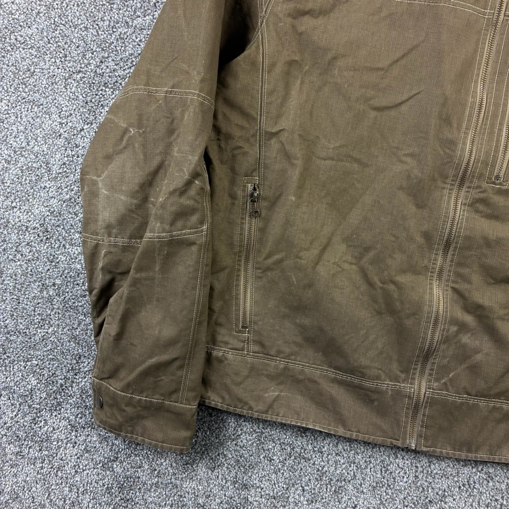 Kuhl Burr Jacket Mens 2XL Olive Green Canvas Quilted Vintage Patina 1053 - Picture 4 of 8